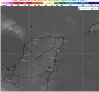 Satélite GOES Este Tope de Nubes Península de Yucatán